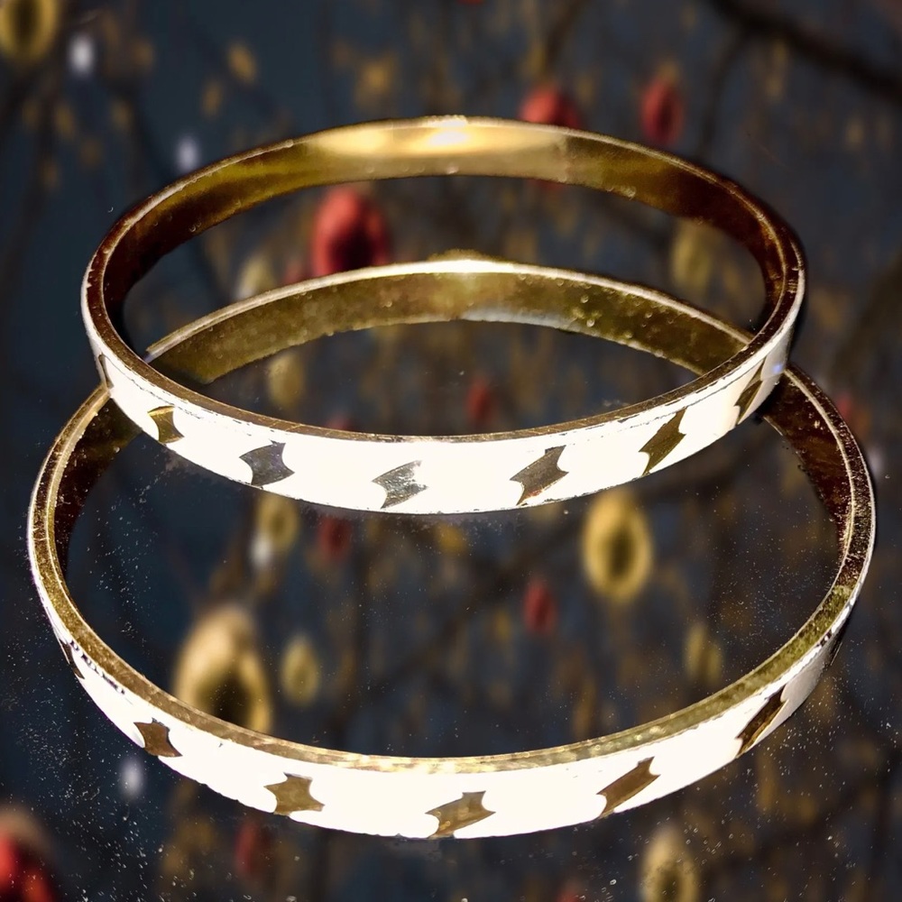 Vintage Lightening bolt bangle bracelets  West Germany